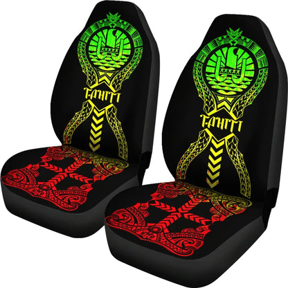 Tahiti Car Seat Covers - Tahiti Flag Polynesian Tribal Reggae