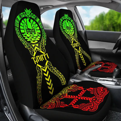 Tahiti Car Seat Covers - Tahiti Flag Polynesian Tribal Reggae
