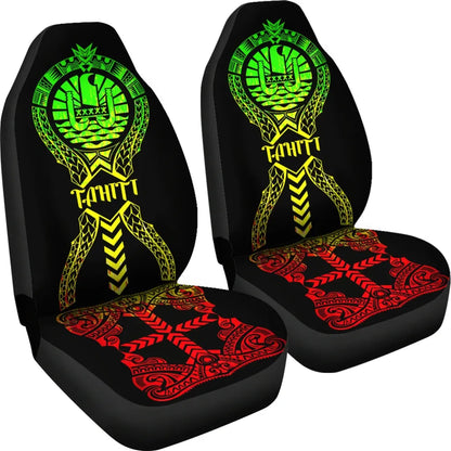 Tahiti Car Seat Covers - Tahiti Flag Polynesian Tribal Reggae