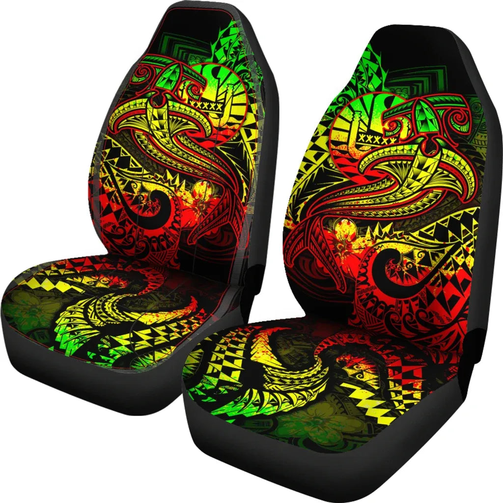 Tahiti Car Seat Covers - Reggae Shark Polynesian Tattoo