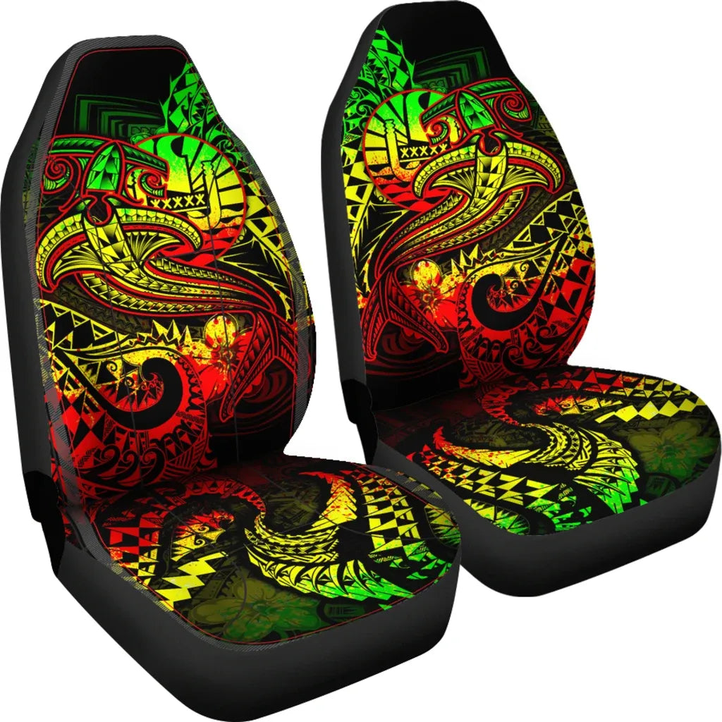 Tahiti Car Seat Covers - Reggae Shark Polynesian Tattoo
