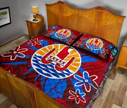 Tahiti Polynesian Quilt Bed Set - Tahiti Flag