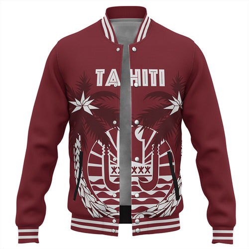 Tahiti Baseball Jacket Coat Of Arms Coconut