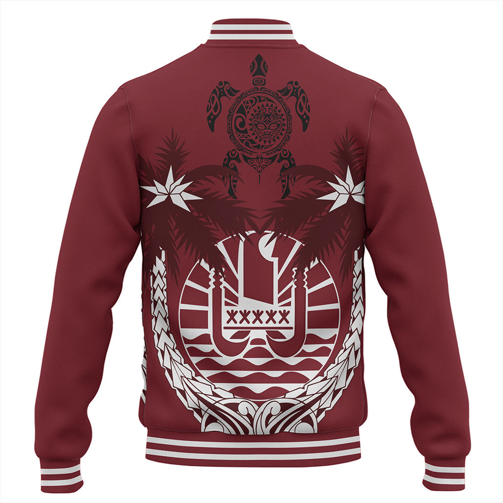 Tahiti Baseball Jacket Coat Of Arms Coconut