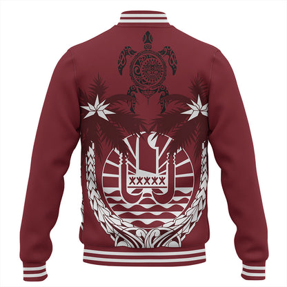 Tahiti Baseball Jacket Coat Of Arms Coconut