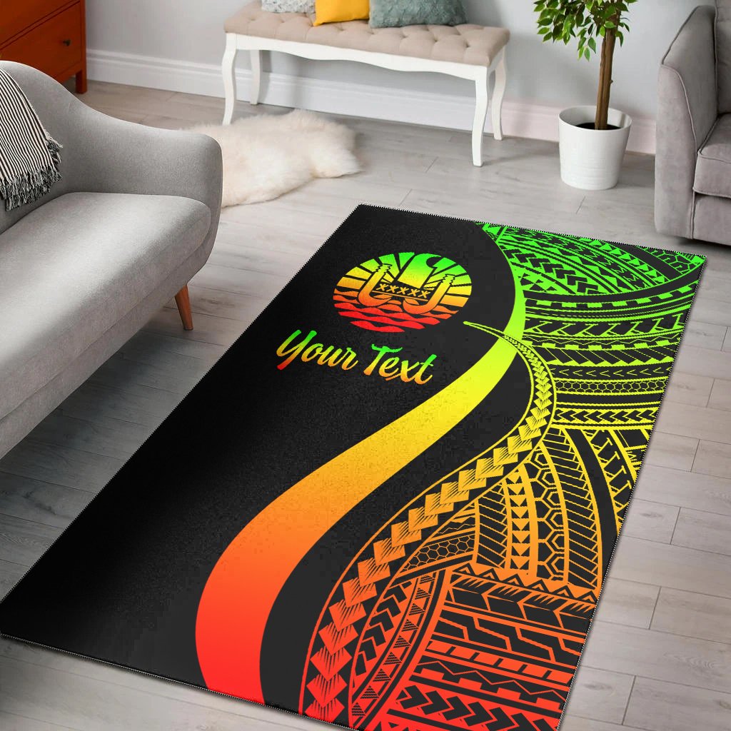 Tahiti Custom Personalised Area Rug - Reggae Polynesian Tentacle Tribal Pattern