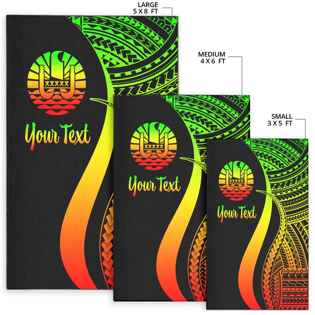 Tahiti Custom Personalised Area Rug - Reggae Polynesian Tentacle Tribal Pattern