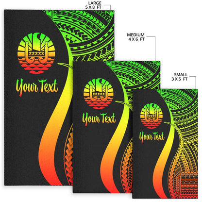 Tahiti Custom Personalised Area Rug - Reggae Polynesian Tentacle Tribal Pattern