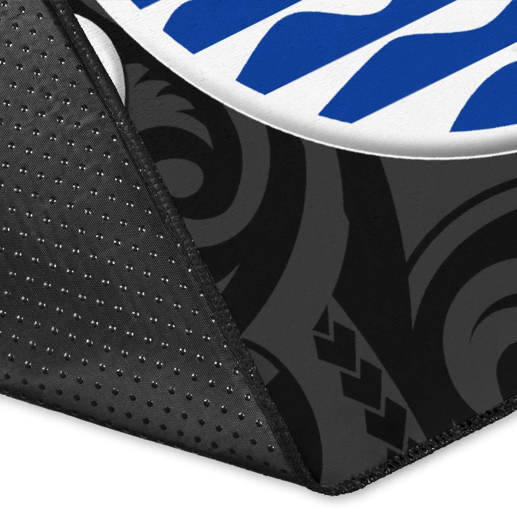 Tahiti Custom Personalised Area Rug - Tahiti Seal Polynesian Patterns Plumeria (Black)