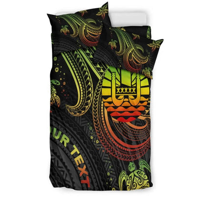 Tahiti Custom Personalised Bedding Set - Reggae Turtle