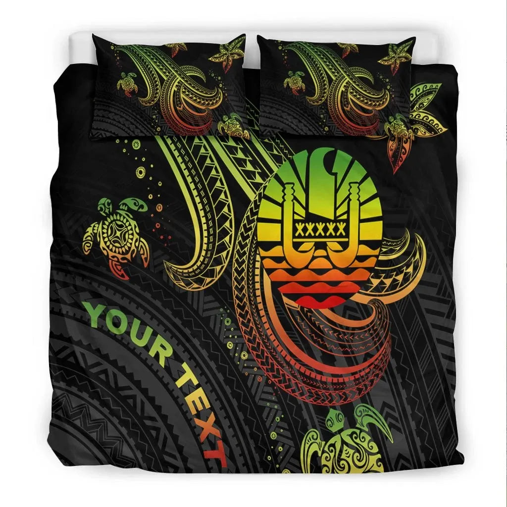 Tahiti Custom Personalised Bedding Set - Reggae Turtle