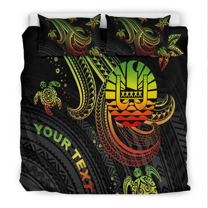 Tahiti Custom Personalised Bedding Set - Reggae Turtle