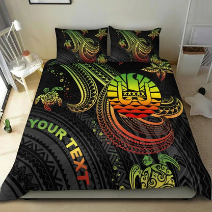 Tahiti Custom Personalised Bedding Set - Reggae Turtle