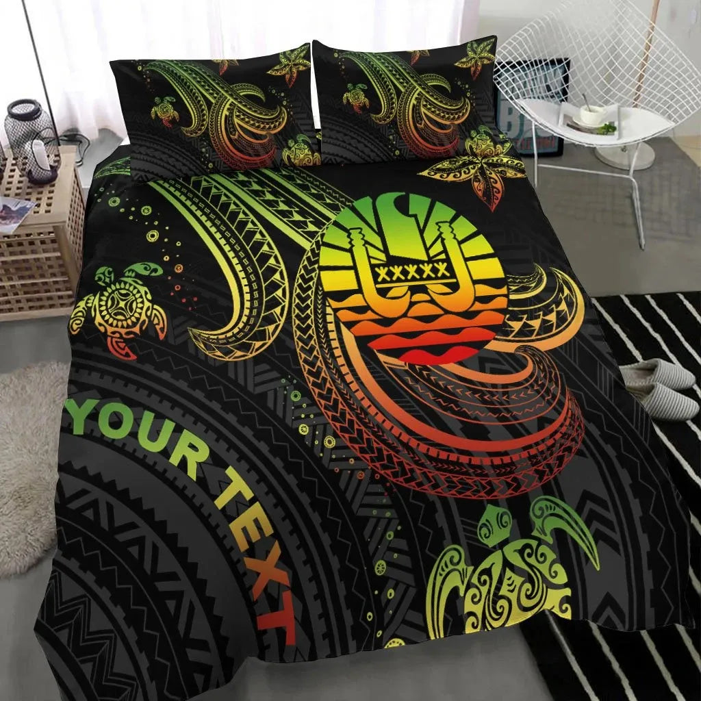 Tahiti Custom Personalised Bedding Set - Reggae Turtle