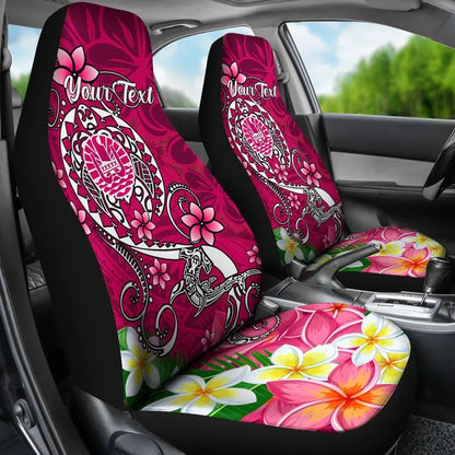 Tahiti Custom Personalised Car Seat Covers - Turtle Plumeria (Pink)