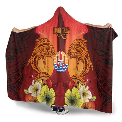 Tahiti Custom Personalised Hooded Blankets - Tribal Tuna Fish
