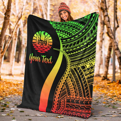 Tahiti Custom Personalised Premium Blanket - Reggae Polynesian Tentacle Tribal Pattern