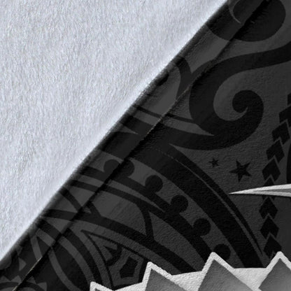 Tahiti Custom Personalised Premium Blanket - Tahiti Seal Polynesian Patterns Plumeria (Black)