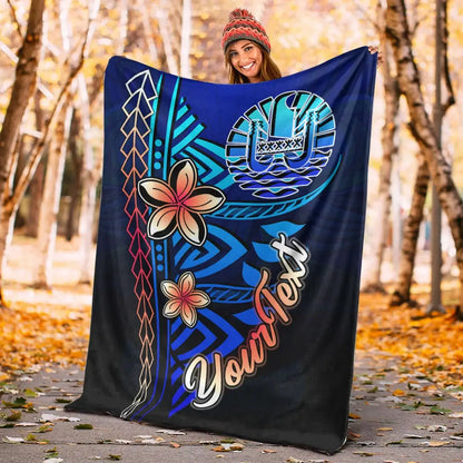 Tahiti Custom Personalised Premium Blanket - Vintage Tribal Mountain