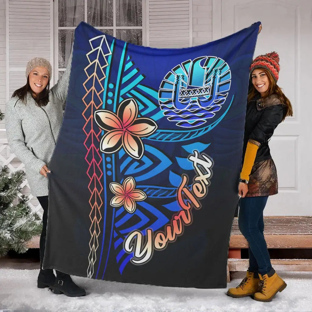Tahiti Custom Personalised Premium Blanket - Vintage Tribal Mountain