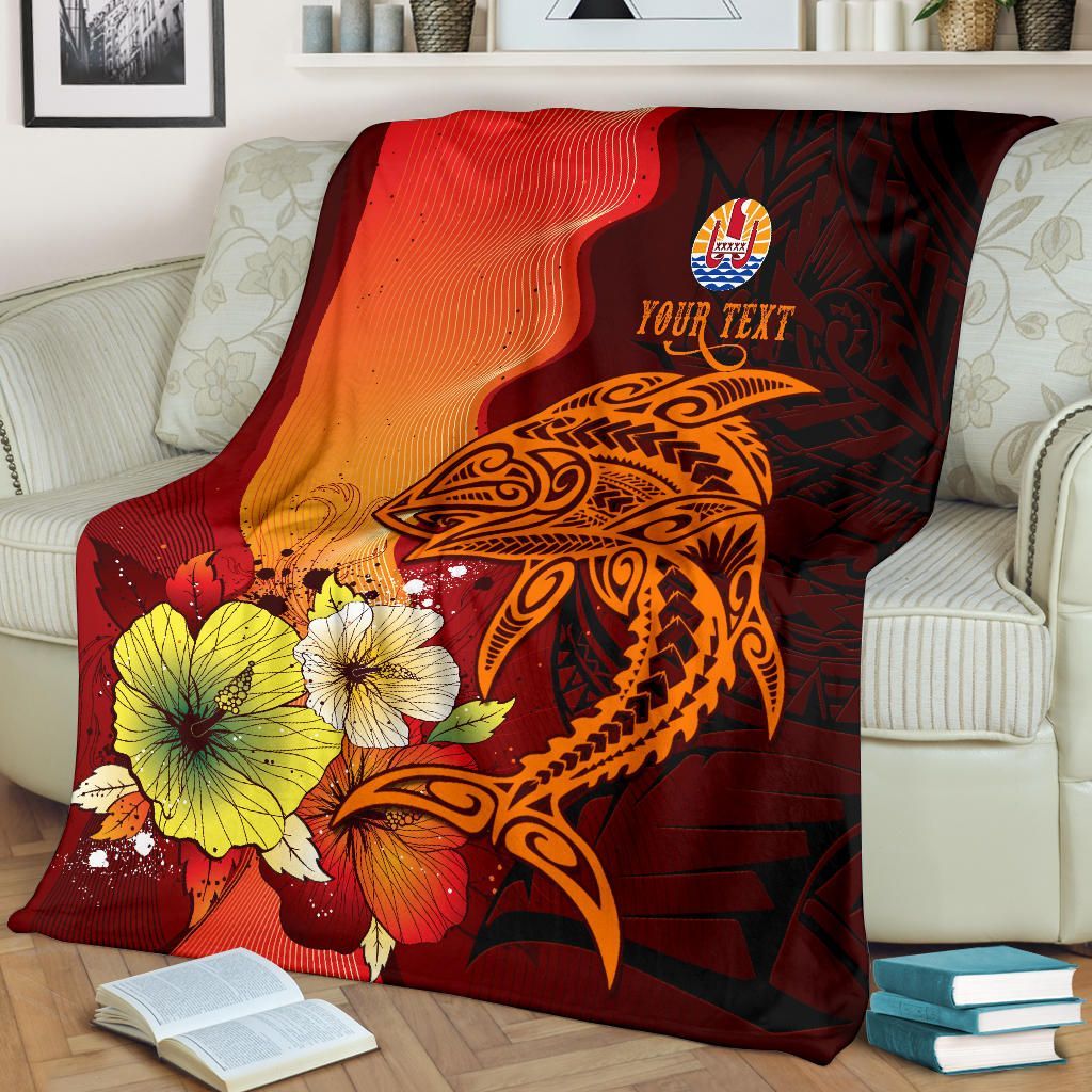 Tahiti Custom Personalised Premium Blankets - Tribal Tuna Fish