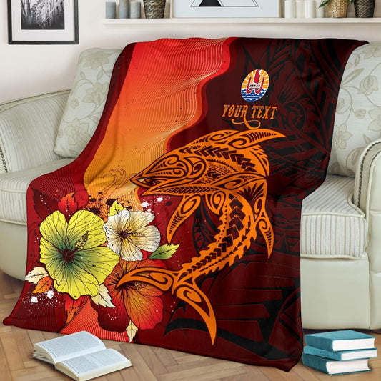 Tahiti Custom Personalised Premium Blankets - Tribal Tuna Fish