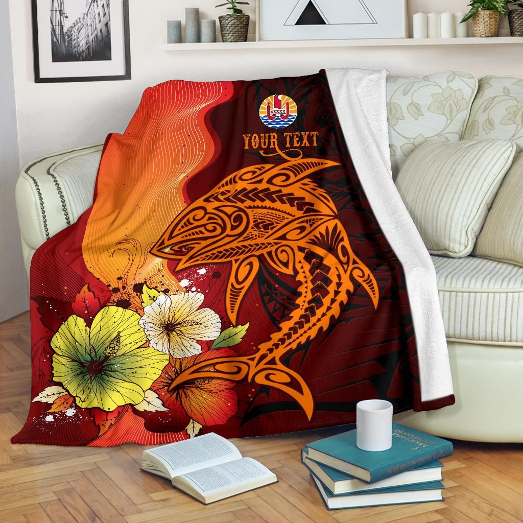 Tahiti Custom Personalised Premium Blankets - Tribal Tuna Fish