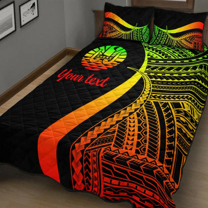 Tahiti Custom Personalised Quilt Bed Set - Reggae Polynesian Tentacle Tribal Pattern