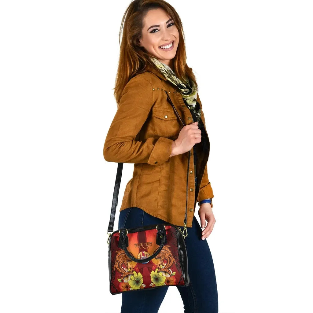 Tahiti Custom Personalised Shoulder Handbag - Tribal Tuna Fish