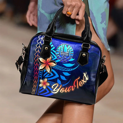 Tahiti Custom Personalised Shoulder Handbag - Vintage Tribal Mountain