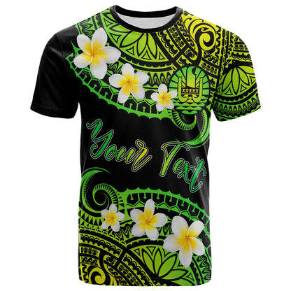 Tahiti Custom Personalised T-Shirt - Plumeria Polynesian Vibe Green