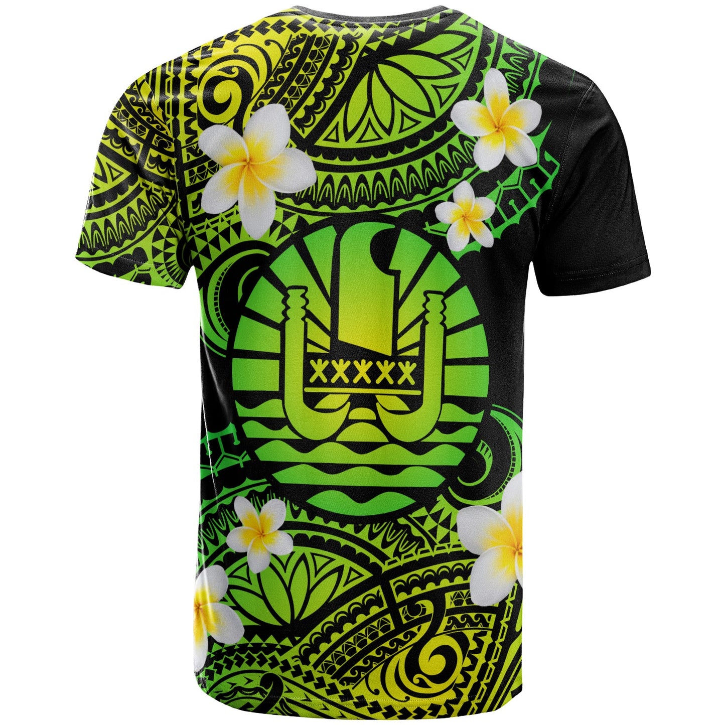 Tahiti Custom Personalised T-Shirt - Plumeria Polynesian Vibe Green