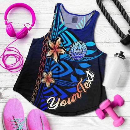 Tahiti Custom Personalised Women Racerback Tank - Vintage Tribal Mountain