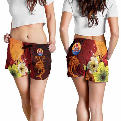 Tahiti Custom Personalised Women Shorts - Tribal Tuna Fish