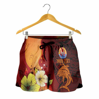 Tahiti Custom Personalised Women Shorts - Tribal Tuna Fish