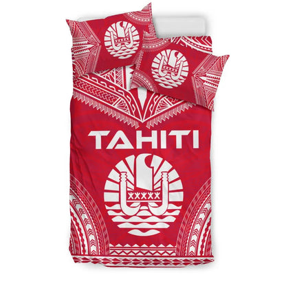 Tahiti Flag Polynesian Chief Duvet Cover Set
