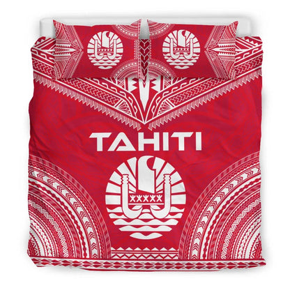 Tahiti Flag Polynesian Chief Duvet Cover Set