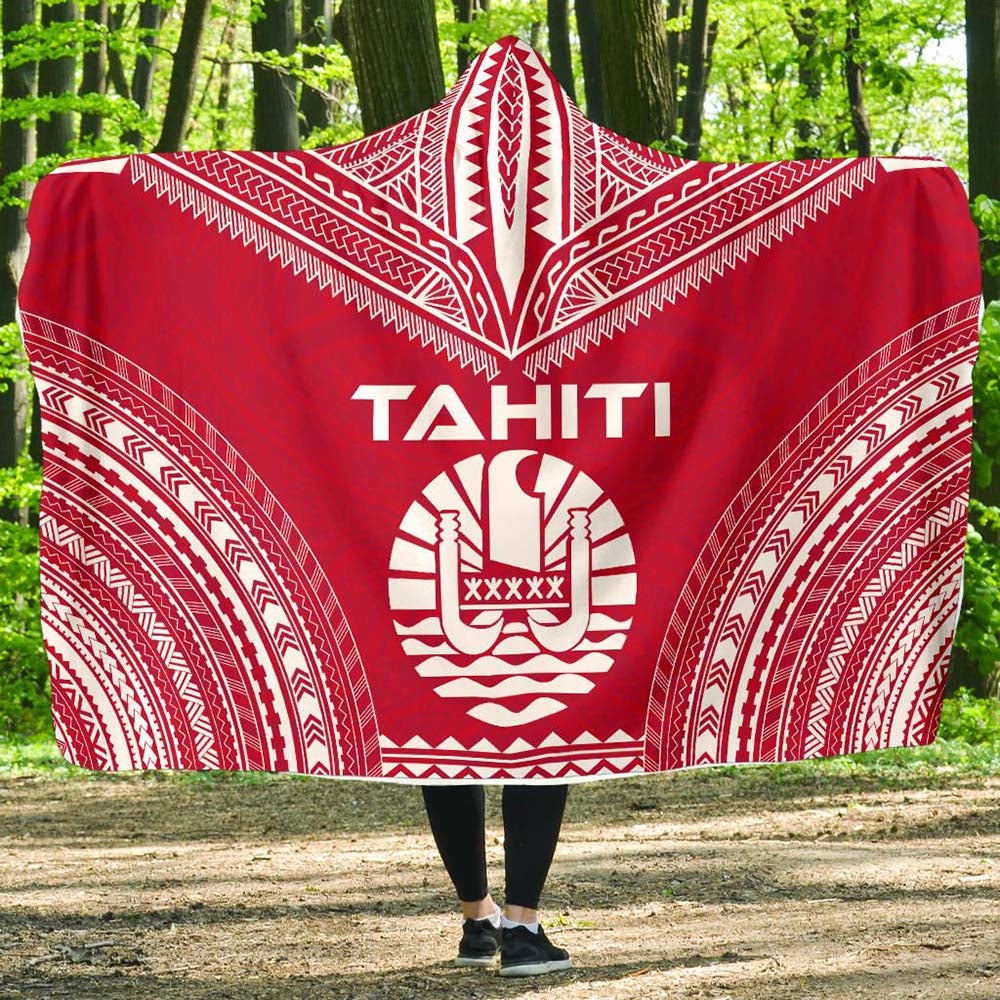 Tahiti Flag Polynesian Chief Hooded Blanket