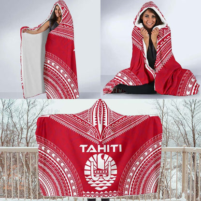 Tahiti Flag Polynesian Chief Hooded Blanket