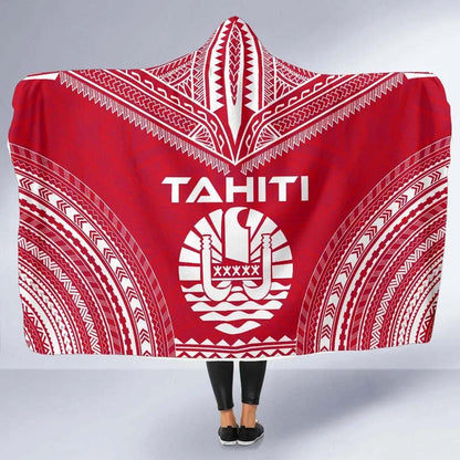 Tahiti Flag Polynesian Chief Hooded Blanket
