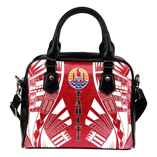 Tahiti Shoulder Handbag - Polynesian Tattoo Flag