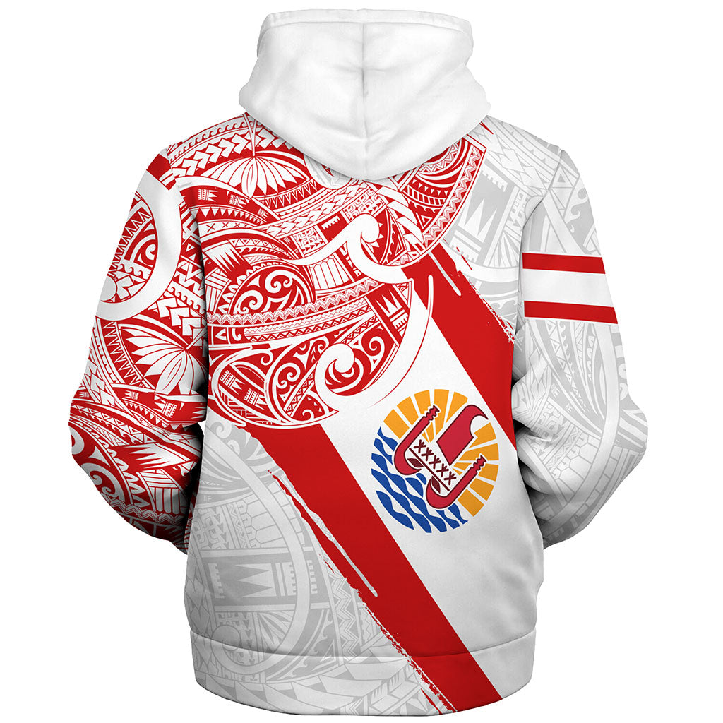 Tahiti Sherpa Hoodie Tribal Traditional Flag