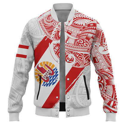 Tahiti Baseball Jacket Tribal Traditional Flag