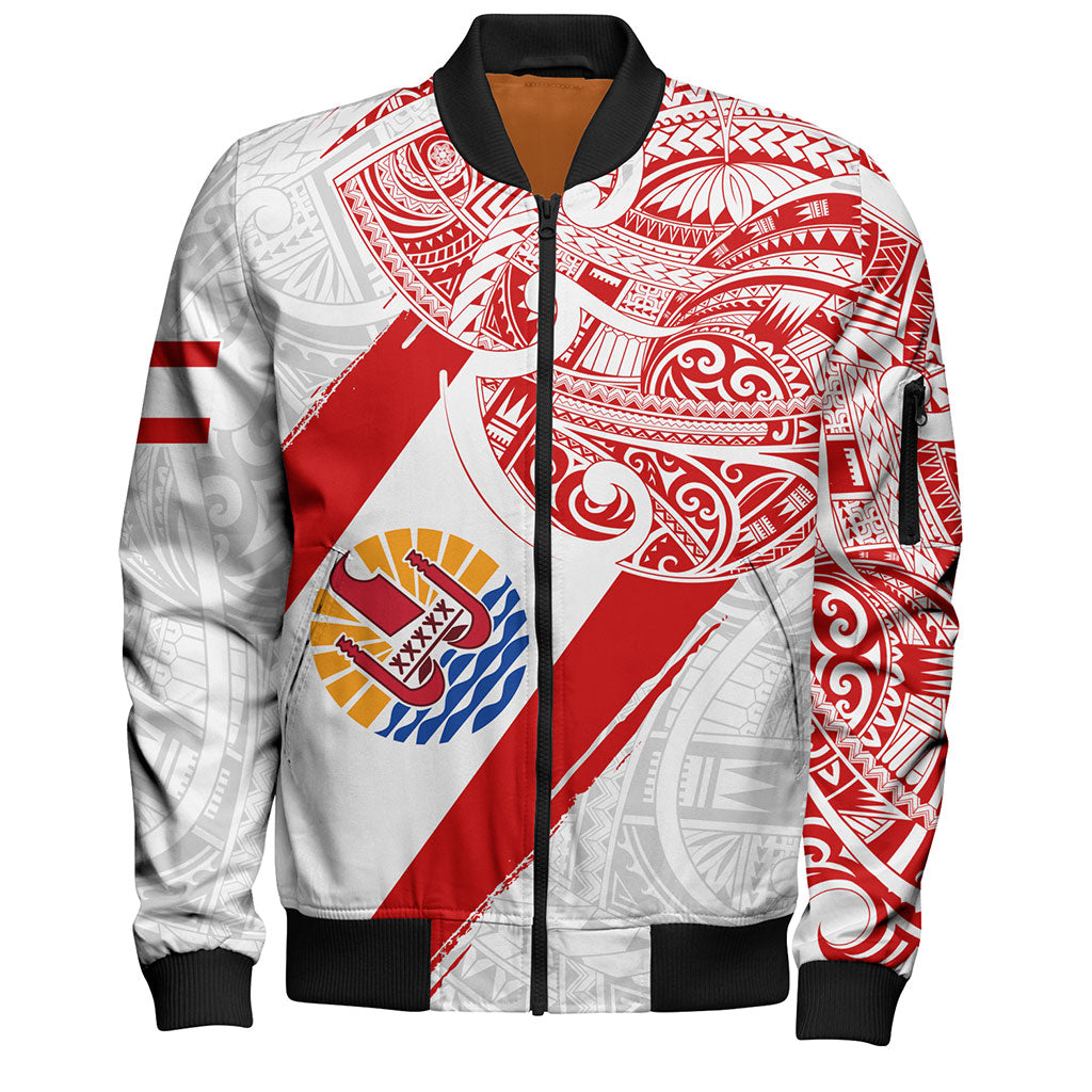 Tahiti Bomber Jacket Tribal Traditional Flag