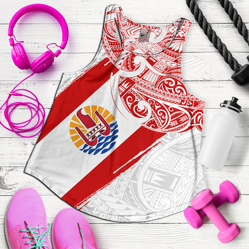 Tahiti Women Tank Tribal Traditional Flag