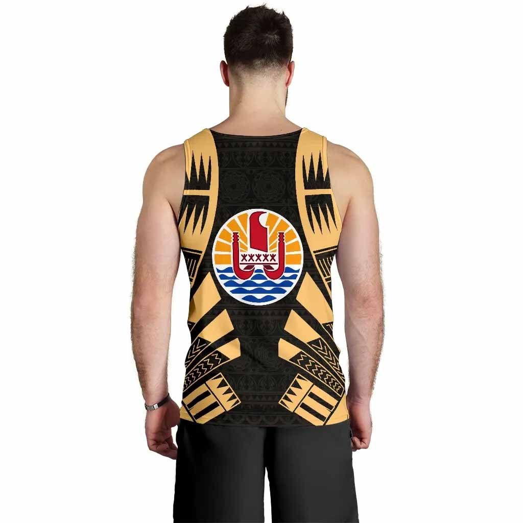 Tahiti Men Tank Top - Polynesian Tattoo Gold