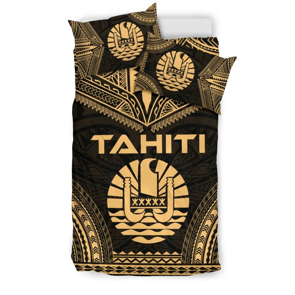 Tahiti Polynesian Chief Duvet Cover Set - Gold Version