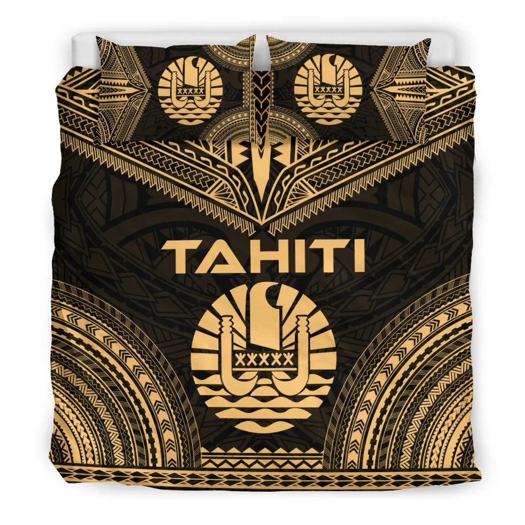Tahiti Polynesian Chief Duvet Cover Set - Gold Version