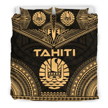 Tahiti Polynesian Chief Duvet Cover Set - Gold Version
