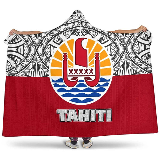 Tahiti Hooded Blanket - Polynesian Design